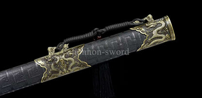 Katana à lame bleue en acier à haute teneur en carbone 1095, épée de samouraï japonais, épée complète noire 