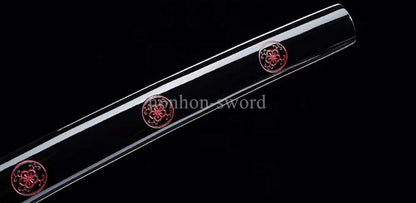 1095 Kohlenstoffstahl Katana Blaue Klinge Japanisches Samurai-Schwert Full Tang Schwarz 