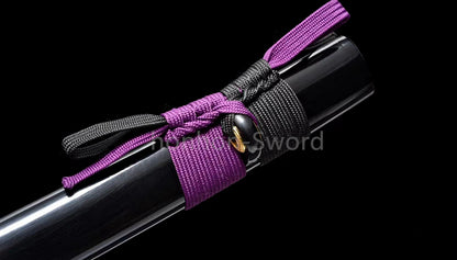 1095 Kohlenstoffstahl Katana Blaue Klinge Japanisches Samurai-Schwert Full Tang Schwarz 