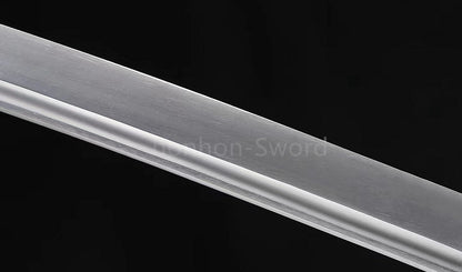 1095 Kohlenstoffstahl Katana Blaue Klinge Japanisches Samurai-Schwert Full Tang Schwarz 