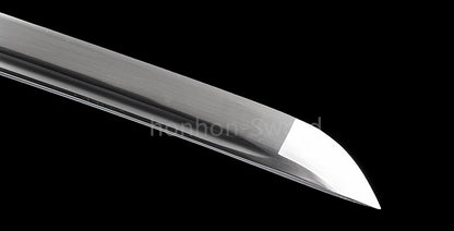1095 Kohlenstoffstahl Katana Blaue Klinge Japanisches Samurai-Schwert Full Tang Schwarz 