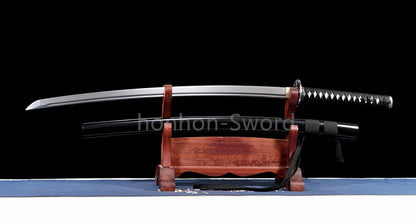 Katana à lame bleue en acier à haute teneur en carbone 1095, épée de samouraï japonais, épée complète noire 