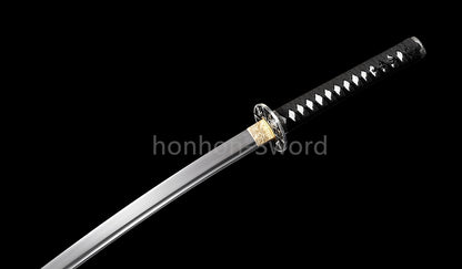 Katana à lame bleue en acier à haute teneur en carbone 1095, épée de samouraï japonais, épée complète noire 