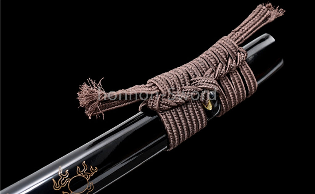 Katana à lame bleue en acier à haute teneur en carbone 1095, épée de samouraï japonais, épée complète noire 
