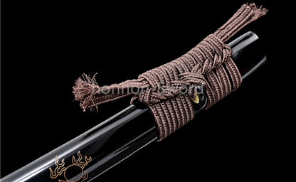 Katana à lame bleue en acier à haute teneur en carbone 1095, épée de samouraï japonais, épée complète noire 