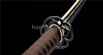 Katana à lame bleue en acier à haute teneur en carbone 1095, épée de samouraï japonais, épée complète noire 