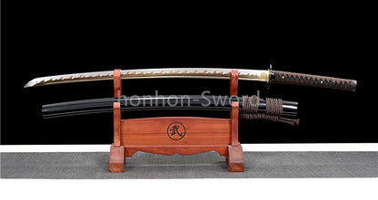 Katana à lame bleue en acier à haute teneur en carbone 1095, épée de samouraï japonais, épée complète noire 