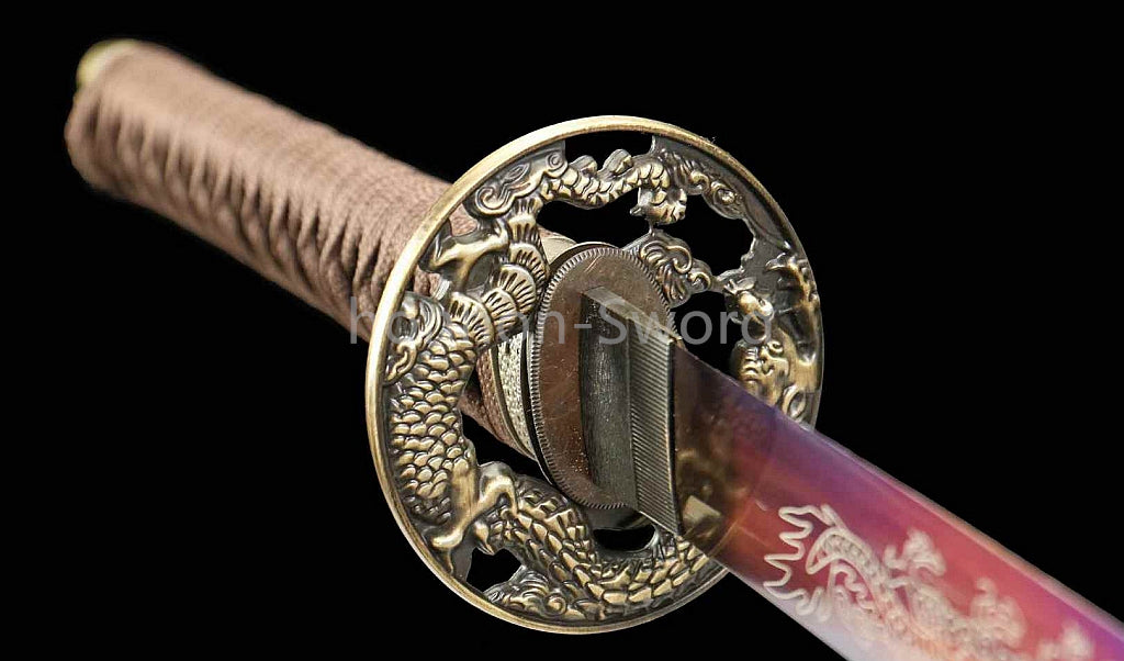 Katana à lame bleue en acier à haute teneur en carbone 1095, épée de samouraï japonais, épée complète noire 