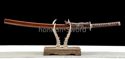 Katana à lame bleue en acier à haute teneur en carbone 1095, épée de samouraï japonais, épée complète noire 