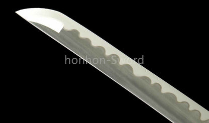 1095 Kohlenstoffstahl Katana Blaue Klinge Japanisches Samurai-Schwert Full Tang Schwarz 