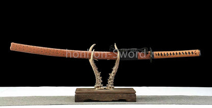 1095 Kohlenstoffstahl Katana Blaue Klinge Japanisches Samurai-Schwert Full Tang Schwarz 