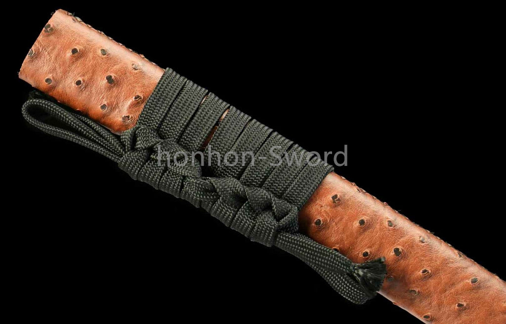 1095 Kohlenstoffstahl Katana Blaue Klinge Japanisches Samurai-Schwert Full Tang Schwarz 