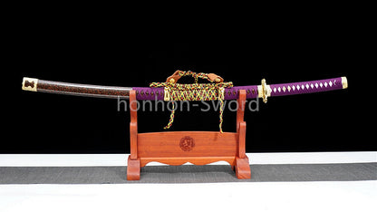 1095 Kohlenstoffstahl Katana Blaue Klinge Japanisches Samurai-Schwert Full Tang Schwarz 