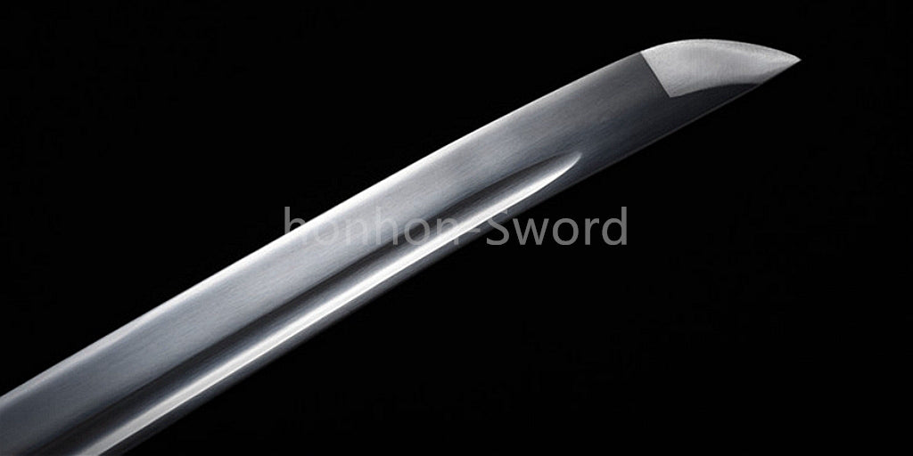 1095 Kohlenstoffstahl Katana Blaue Klinge Japanisches Samurai-Schwert Full Tang Schwarz 