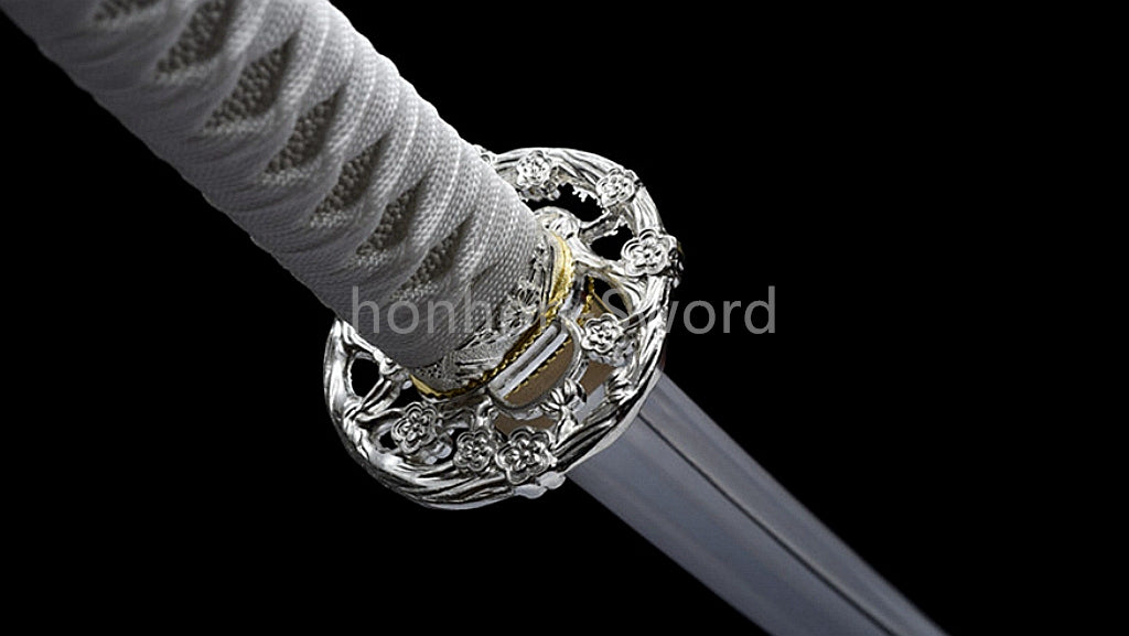 1095 Kohlenstoffstahl Katana Blaue Klinge Japanisches Samurai-Schwert Full Tang Schwarz 