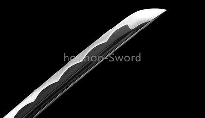 1095 Kohlenstoffstahl Katana Blaue Klinge Japanisches Samurai-Schwert Full Tang Schwarz 