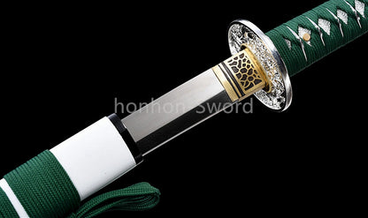 1095 Kohlenstoffstahl Katana Blaue Klinge Japanisches Samurai-Schwert Full Tang Schwarz 