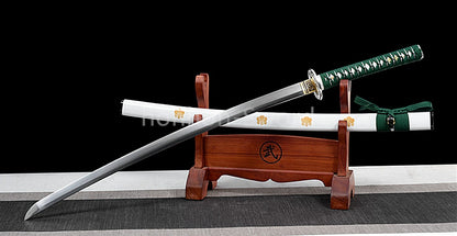 1095 Kohlenstoffstahl Katana Blaue Klinge Japanisches Samurai-Schwert Full Tang Schwarz 