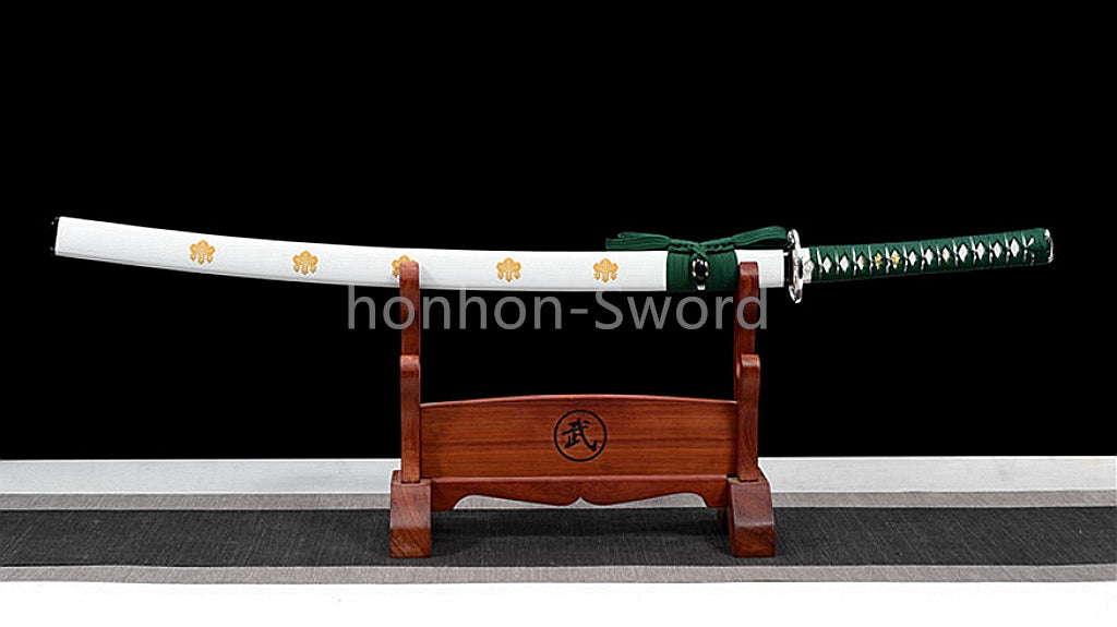 1095 Kohlenstoffstahl Katana Blaue Klinge Japanisches Samurai-Schwert Full Tang Schwarz 