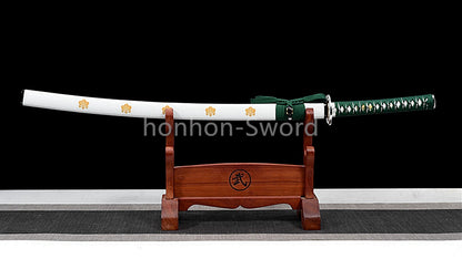 1095 Kohlenstoffstahl Katana Blaue Klinge Japanisches Samurai-Schwert Full Tang Schwarz 