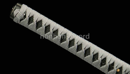 1095 Kohlenstoffstahl Katana Blaue Klinge Japanisches Samurai-Schwert Full Tang Schwarz 