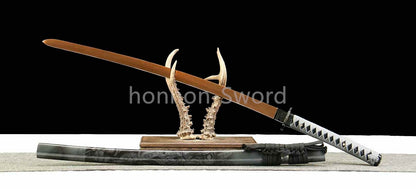 1095 Kohlenstoffstahl Katana Blaue Klinge Japanisches Samurai-Schwert Full Tang Schwarz 