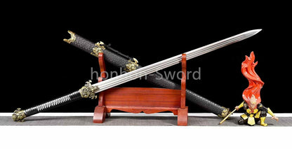 High Manganese Steel Chinese Han Dynasty Jian 汉剑 Double Edge Chinese Jian Sword Black