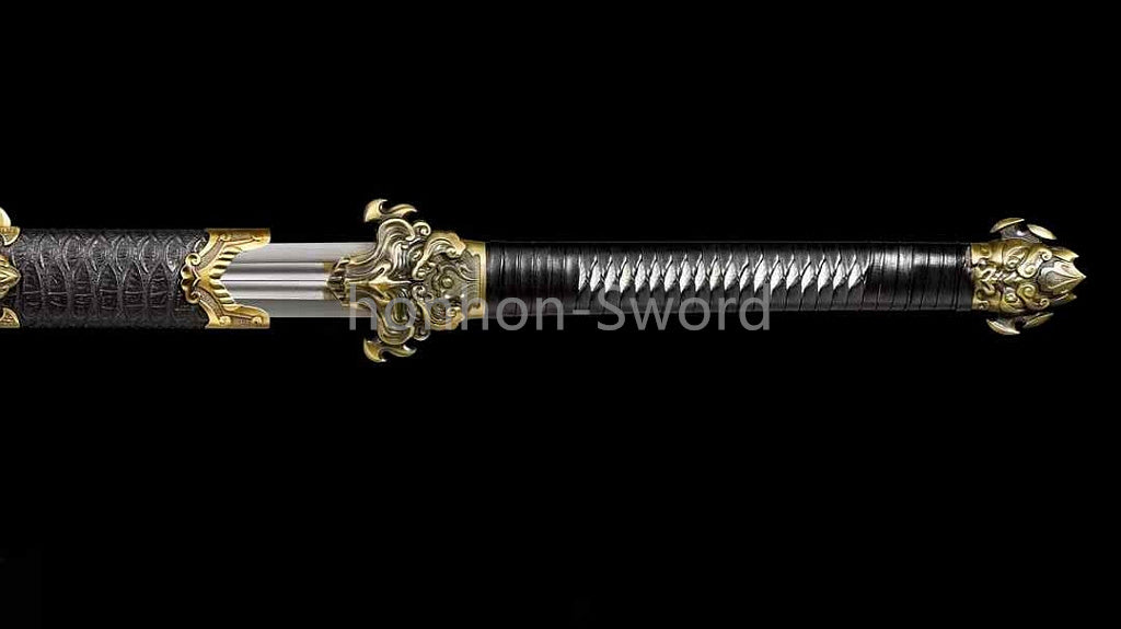 High Manganese Steel Chinese Han Dynasty Jian 汉剑 Double Edge Chinese Jian Sword Black