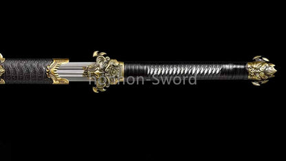 High Manganese Steel Chinese Han Dynasty Jian 汉剑 Double Edge Chinese Jian Sword Black