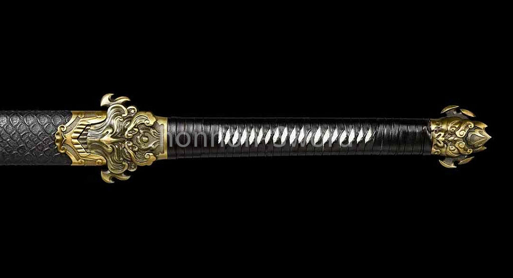High Manganese Steel Chinese Han Dynasty Jian 汉剑 Double Edge Chinese Jian Sword Black