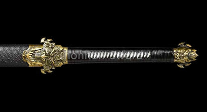 High Manganese Steel Chinese Han Dynasty Jian 汉剑 Double Edge Chinese Jian Sword Black