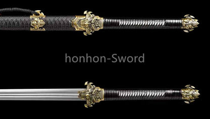 High Manganese Steel Chinese Han Dynasty Jian 汉剑 Double Edge Chinese Jian Sword Black