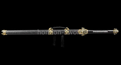 High Manganese Steel Chinese Han Dynasty Jian 汉剑 Double Edge Chinese Jian Sword Black