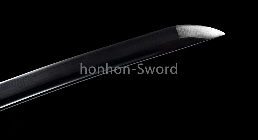 1095 Kohlenstoffstahl Katana Blaue Klinge Japanisches Samurai-Schwert Full Tang Schwarz 