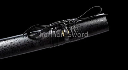1095 Kohlenstoffstahl Katana Blaue Klinge Japanisches Samurai-Schwert Full Tang Schwarz 