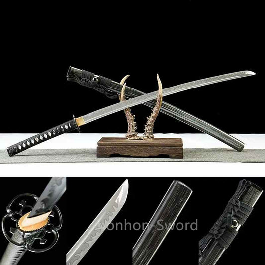 1095 High Carbon Steel Japanese Katana 26inch Samurai Sword Full Tang Real For Battle