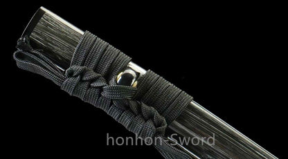 Katana à lame bleue en acier à haute teneur en carbone 1095, épée de samouraï japonais, épée complète noire 
