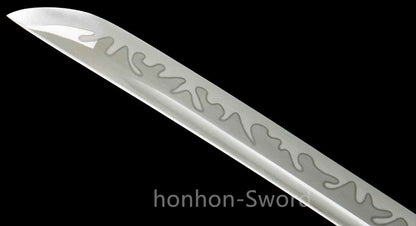 Katana à lame bleue en acier à haute teneur en carbone 1095, épée de samouraï japonais, épée complète noire 
