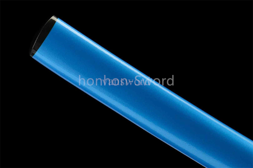 1060 Carbon Steel Functional Katana Japanese Samurai Sword Full Tang Blue Blade