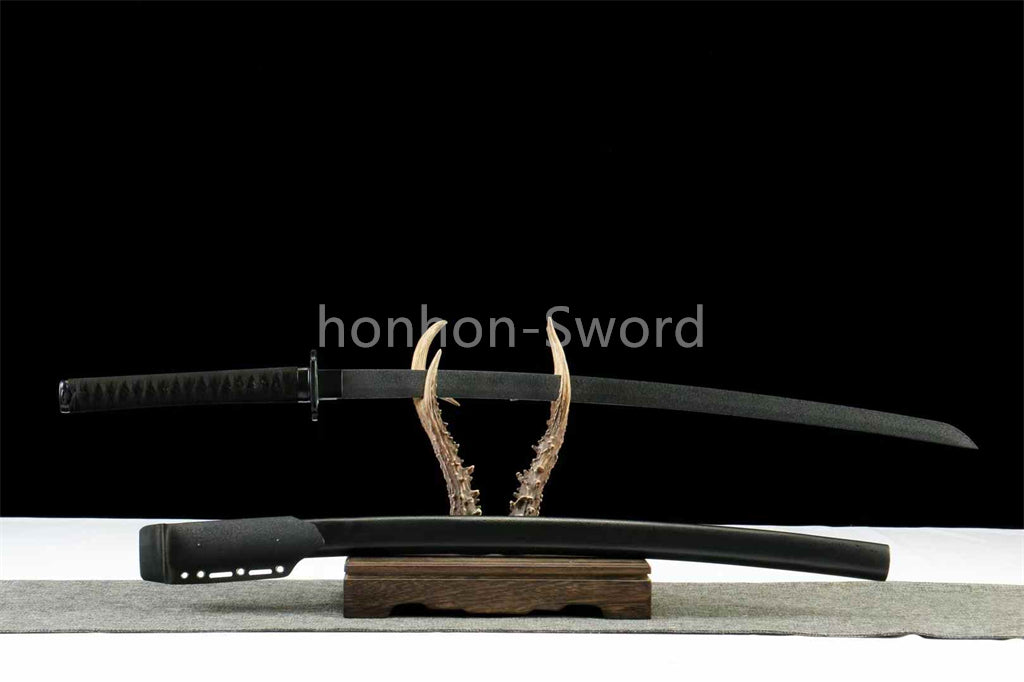Ceramics Coated 1045 Carbon Steel Tactical Katana Japanese Samurai Sword Black
