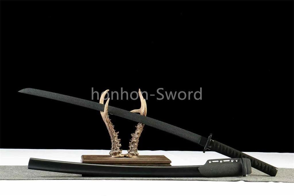 Ceramics Coated 1045 Carbon Steel Tactical Katana Japanese Samurai Sword Black