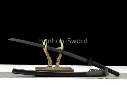 Ceramics Coated 1045 Carbon Steel Tactical Katana Japanese Samurai Sword Black
