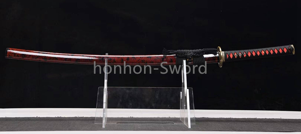 Katana en acier à haute teneur en manganèse, épée de samouraï japonais, prête pour la bataille, Saya blanche dorée 