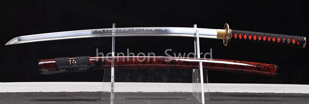 Katana en acier à haute teneur en manganèse, épée de samouraï japonais, prête pour la bataille, Saya blanche dorée 