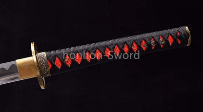 Katana en acier à haute teneur en manganèse, épée de samouraï japonais, prête pour la bataille, Saya blanche dorée 