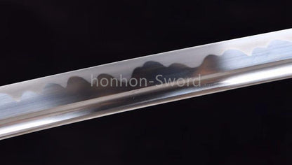 Katana en acier à haute teneur en manganèse, épée de samouraï japonais, prête pour la bataille, Saya blanche dorée 