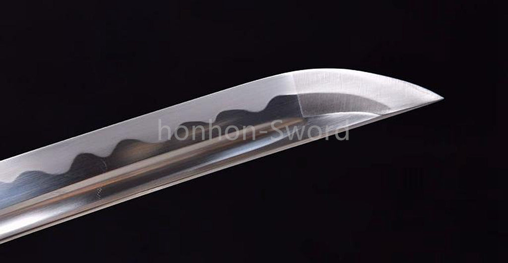 Katana en acier à haute teneur en manganèse, épée de samouraï japonais, prête pour la bataille, Saya blanche dorée 