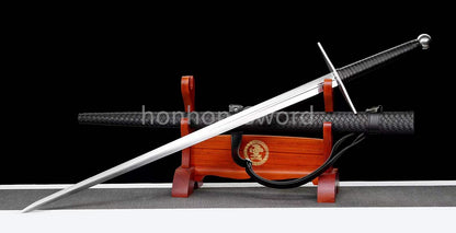 Katana en acier à haute teneur en manganèse, épée de samouraï japonais, prête pour la bataille, Saya blanche dorée 