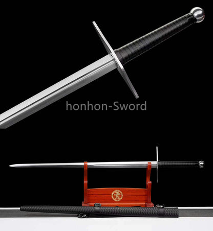 Katana en acier à haute teneur en manganèse, épée de samouraï japonais, prête pour la bataille, Saya blanche dorée 