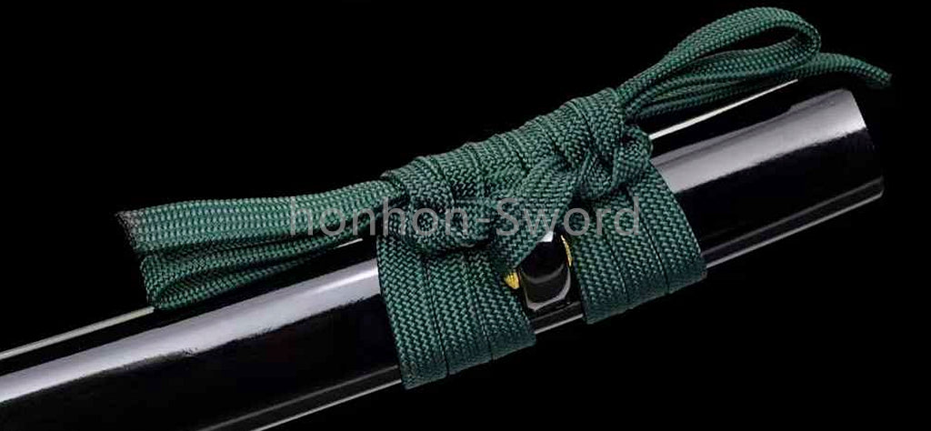 1095 Kohlenstoffstahl Katana Blaue Klinge Japanisches Samurai-Schwert Full Tang Schwarz 